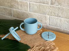 Load image into Gallery viewer, Sippy Snacker Cup with Lid and Straw - Baby Blue