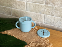 Load image into Gallery viewer, Sippy Snacker Cup with Lid and Straw - Baby Blue