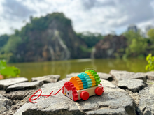 Load image into Gallery viewer, Hector the Rainbow Hedgehog Push and Pull Toy
