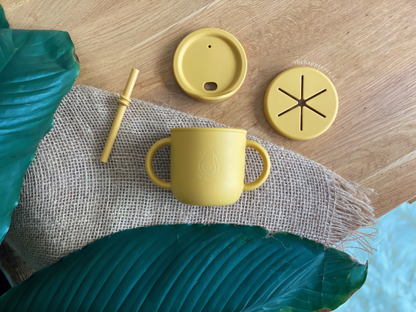 Sippy Snacker Cup with Lid and Straw - Mustard