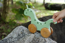 Load image into Gallery viewer, Dom the Green Dinosaur Push and Pull Toy
